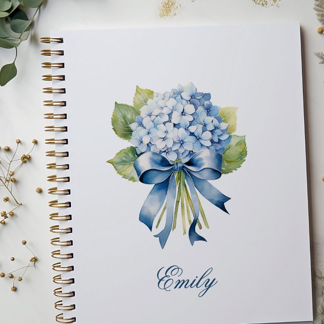 Blue Hydrangea Trauzeugin Vorschlag Planer (Blue Hydrangea Personalized Planner)
