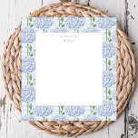 Blue Hydrangea überall im Blut Personalisiert Notizblock<br><div class="desc">Dieses hübsche Notizblock weist ein Hydrangea-Design in Aquarellfarbe und Ihren eigenen Text auf.</div>