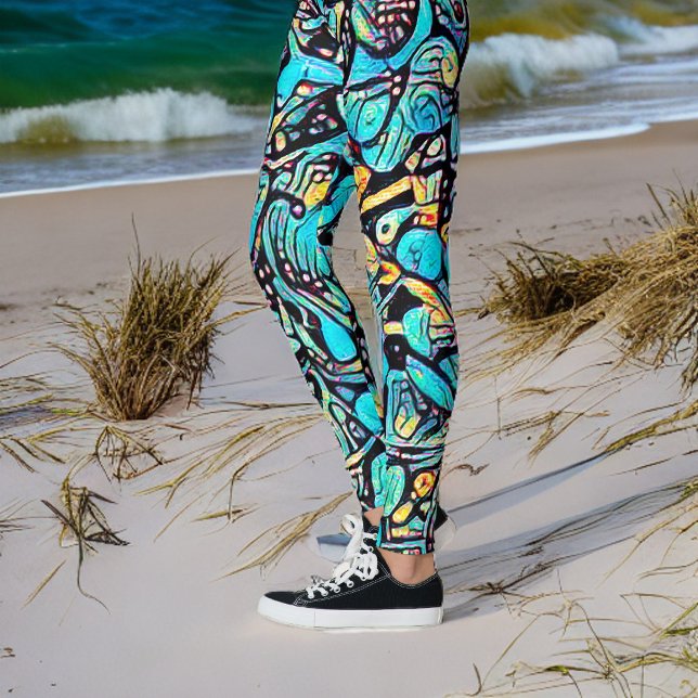 Blue Hydrangea Urban Art Pattern Leggings (Von Creator hochgeladen)