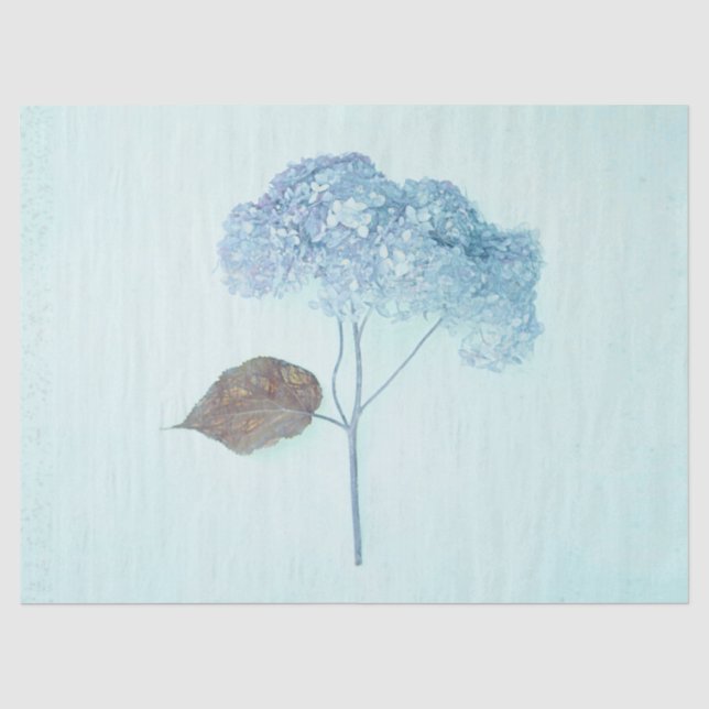 Blue Hydrangea Vintag floral Antique Rustikal Seidenpapier (Vorderseite)