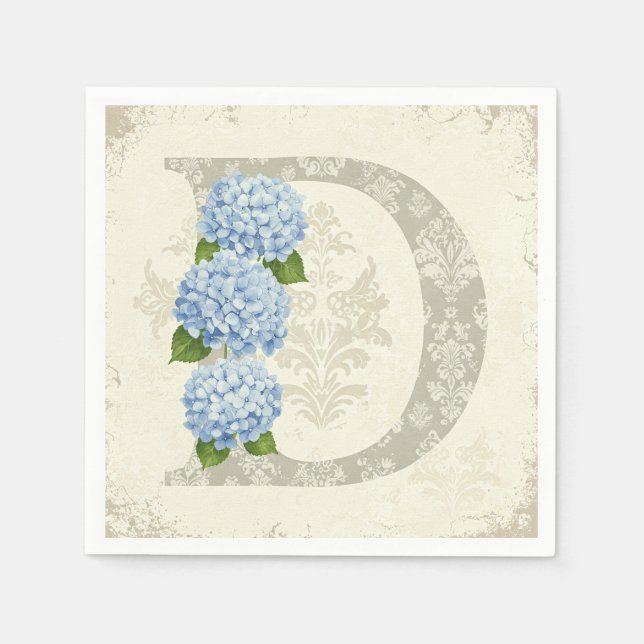 Blue Hydrangea von Natasha Us Serviette (Vorderseite)