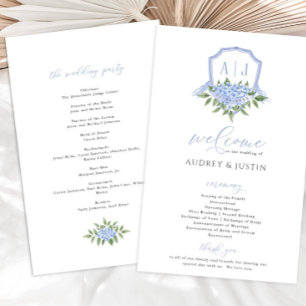 Blue Hydrangea Wappen Paper Program Flyer