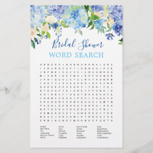 Blue Hydrangea Wassercolor Brautparty Game