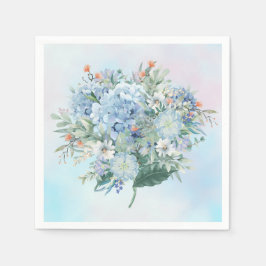 Blue Hydrangea Wasserfarbpapier Napkin Serviette