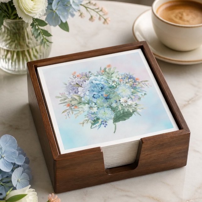 Blue Hydrangea Wasserfarbpapier Napkin Serviette (Von Creator hochgeladen)
