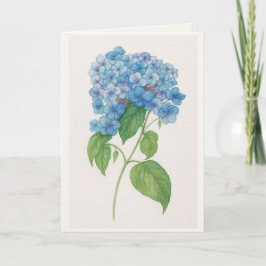 Blue Hydrangea Watercolor Botanical Card | Elegant Karte