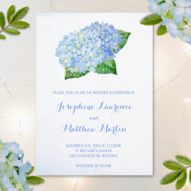 Blue Hydrangea Watercolor Hochzeitseinladungen