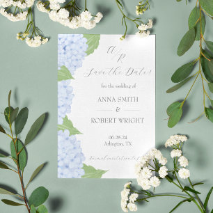 Blue Hydrangea Watercolor Wedding Ankündigungspostkarte