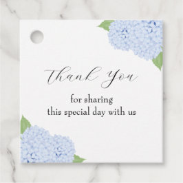 Blue Hydrangea Watercolor Wedding Geschenkanhänger