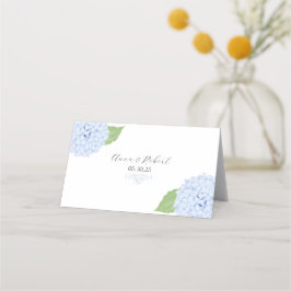 Blue Hydrangea Watercolor Wedding Platzkarte