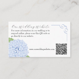 Blue Hydrangea Watercolor Wedding QR & Msg Begleitkarte