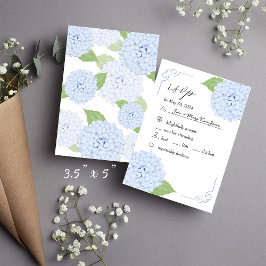 Blue Hydrangea Watercolor Wedding RSVP Card