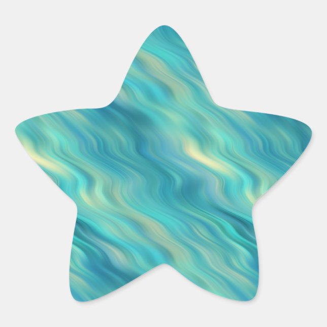 Blue Hydrangea Wavy Texture Stern-Aufkleber (Vorderseite)