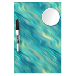 Blue Hydrangea Wavy Texture Trockenlöschtafel Mit Spiegel