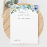 Blue Hydrangea Wedding Advice und Wünsche Einladung<br><div class="desc">Blue Hydrangea Brautparty Beratung und Wünsche Karten</div>