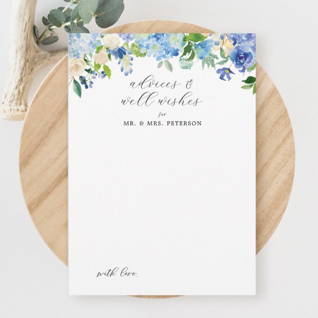 Blue Hydrangea Wedding Advice und Wünsche Einladung (Von Creator hochgeladen)