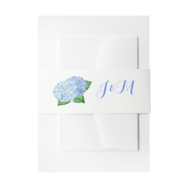 Blue Hydrangea Wedding Einladung Bly Bands Einladungsbanderole (Vorderseite Beispiel)