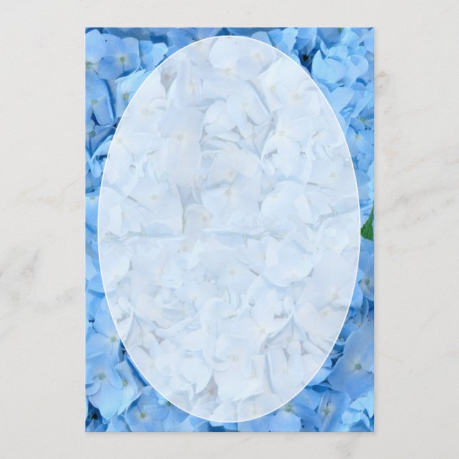 Blue Hydrangea Wedding Fan Program Paper Programm (Vorderseite)
