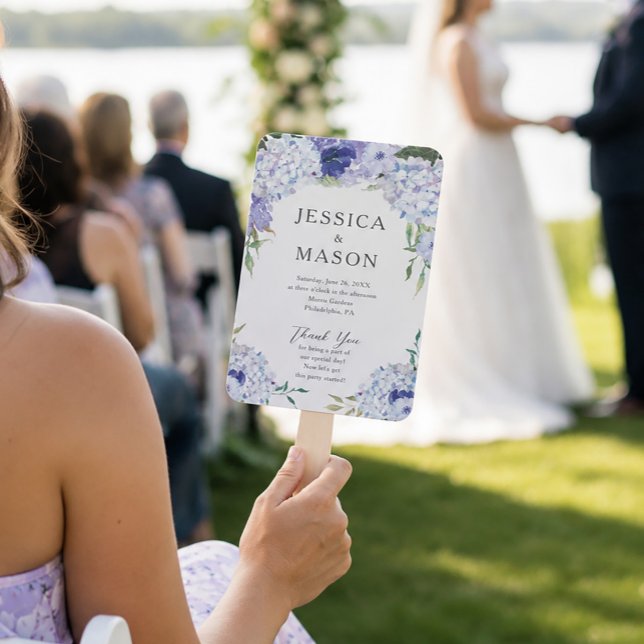 Blue Hydrangea Wedding Fan Programm Fächer (Von Creator hochgeladen)