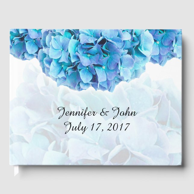 Blue Hydrangea Wedding Gästebuch (Vorderseite)