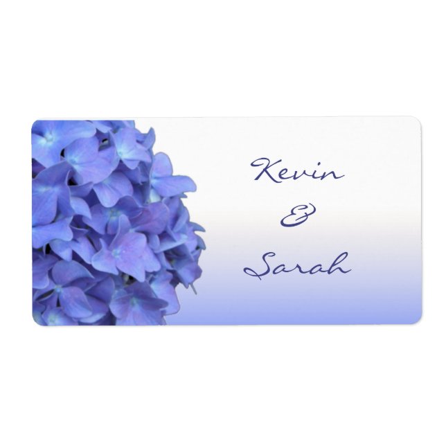 Blue Hydrangea Wedding Labels (Vorne)