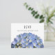Blue Hydrangea Wedding Menu UAWG Postcard Einladungspostkarte (Stehend Vorderseite)