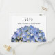 Blue Hydrangea Wedding Menu UAWG Postcard Einladungspostkarte (Vorderseite/Rückseite Beispiel)