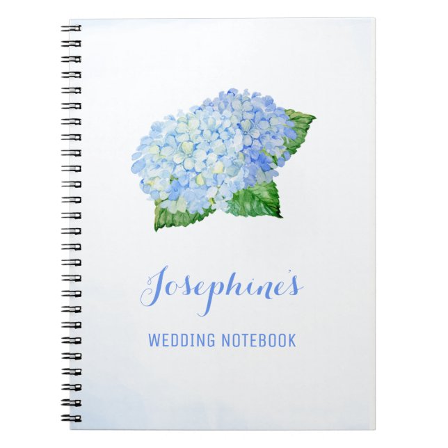 Blue Hydrangea Wedding Planning Notebook Notizblock (Vorderseite)