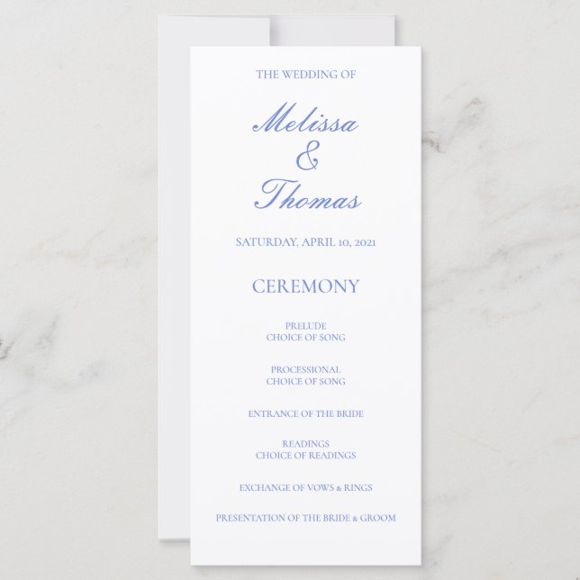 Blue Hydrangea Wedding Program (Vorderseite)