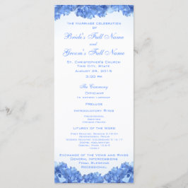 Blue Hydrangea Wedding Program Programm