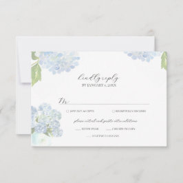 Blue Hydrangea Wedding Response Card RSVP Karte