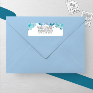 Blue Hydrangea Wedding Return Address Label