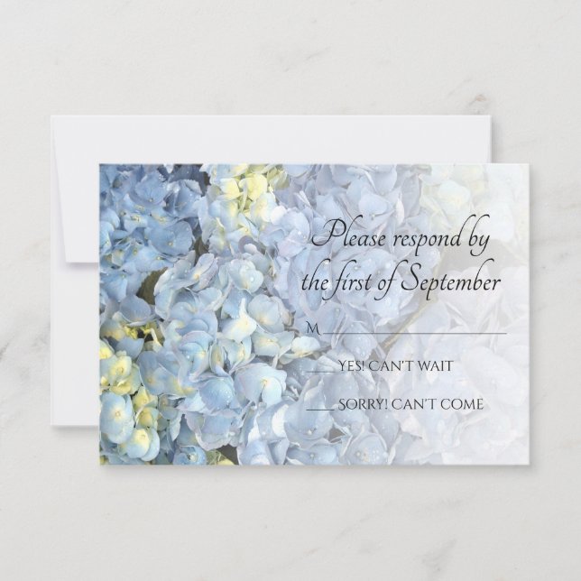 Blue Hydrangea Wedding RSVP Response Card (Vorderseite)