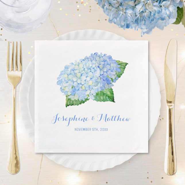 Blue Hydrangea Wedding Serviette (Von Creator hochgeladen)