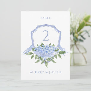 Blue Hydrangea Wedding Wappen Table Card Einladung