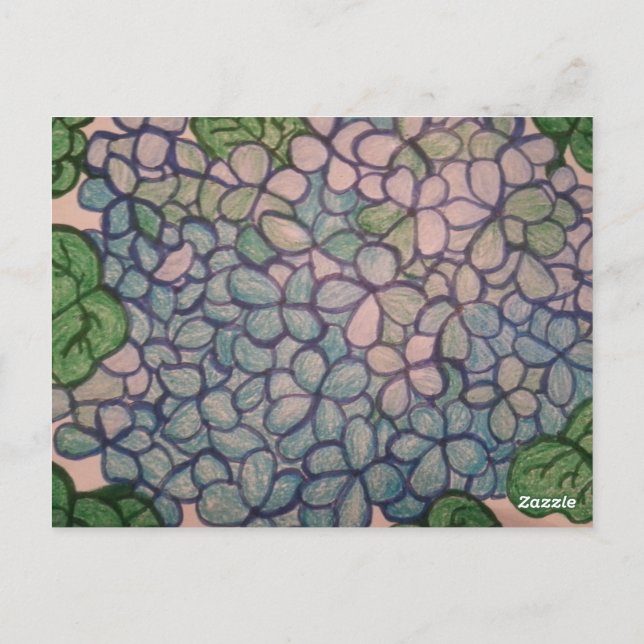 Blue Hydrangeas 1 Postkarte (Rückseite)