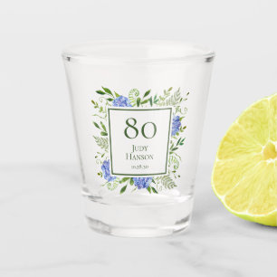 Blue Hydrangeas 80. Geburtstag Schnapsglas