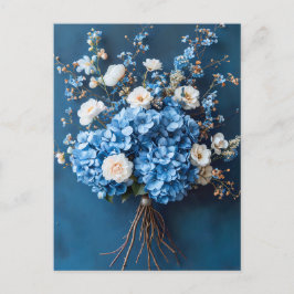 Blue Hydrangeas and White Blossoms Postkarte