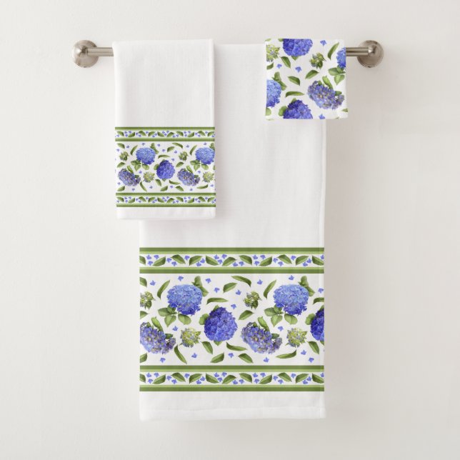 Blue Hydrangeas Badhandtuch Set (Insitu)