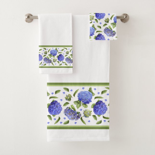 Blue Hydrangeas Badhandtuch Set (Insitu)