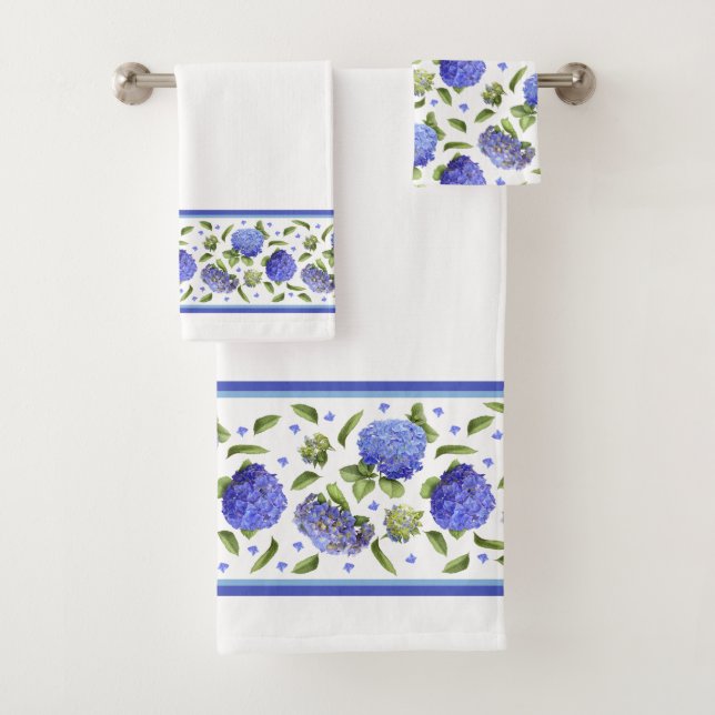Blue Hydrangeas Badhandtuch Set (Insitu)