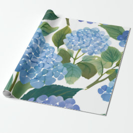 Blue Hydrangeas | Beautiful Floral Bush Geschenkpapier
