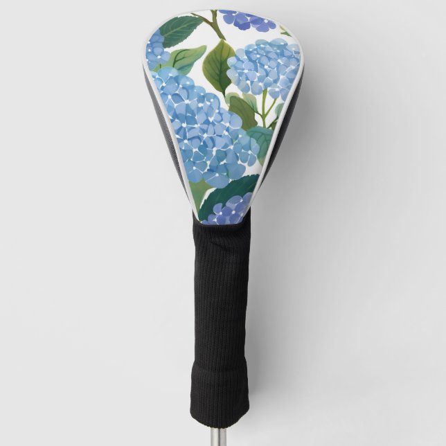 Blue Hydrangeas | Beautiful Floral Bush Golf Headcover (Vorderseite)