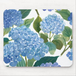 Blue Hydrangeas | Beautiful Floral Bush Mousepad
