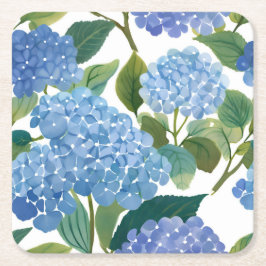 Blue Hydrangeas | Beautiful Floral Bush Rechteckiger Pappuntersetzer