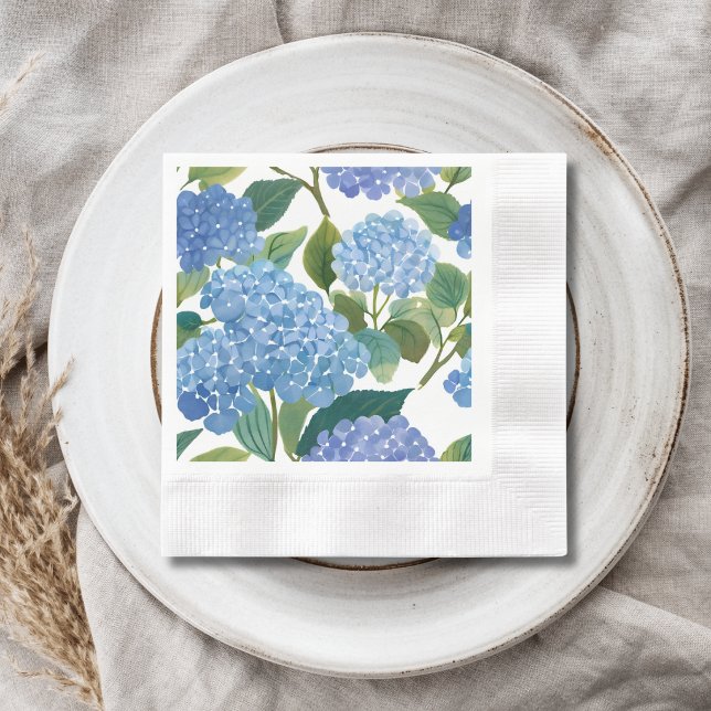 Blue Hydrangeas | Beautiful Floral Bush Serviette (Von Creator hochgeladen)