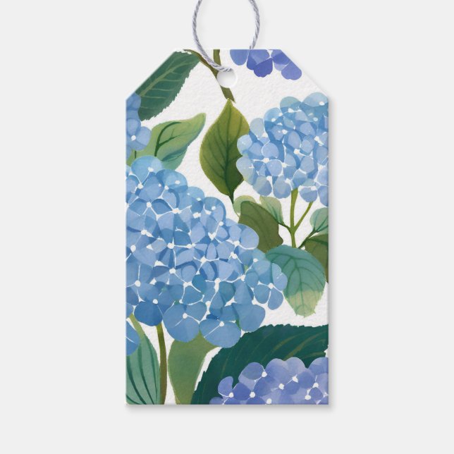 Blue Hydrangeas Beautiful Floral Petals Blume Geschenkanhänger (Vorderseite)