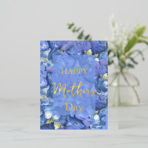 Blue Hydrangeas Blooms Muttertag Folien Feiertagspostkarte