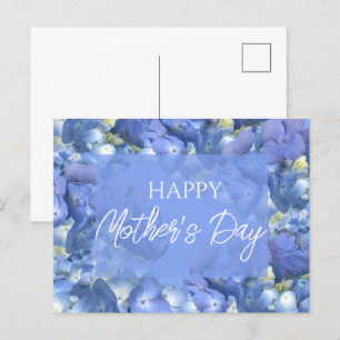 Blue Hydrangeas Blooms Muttertag Postkarte