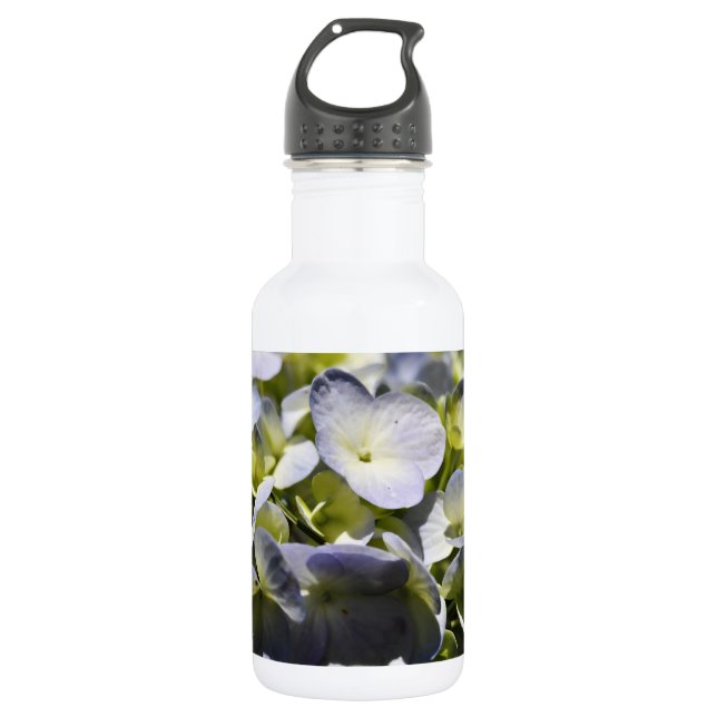 Blue Hydrangeas-Blume Edelstahlflasche (Vorderseite)